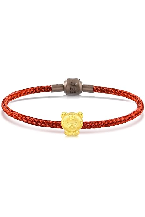 周生生 (Chow Sang Sang) 24K 金ブレスレット虎赤